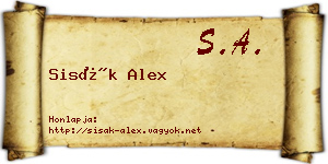 Sisák Alex névjegykártya
